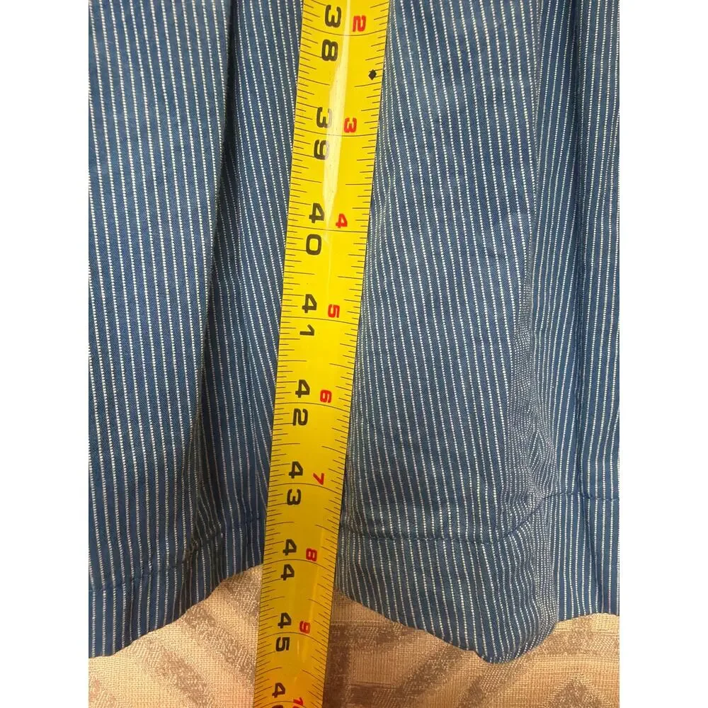 Madewell‎ Blue Striped Button-Front Tiered Midi Dress with Pockets size 0